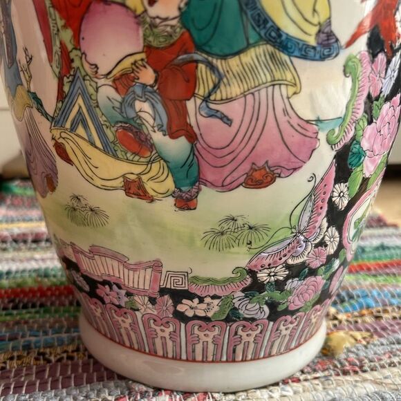 Antique 24" Chinese Famille Rose Large Porcelain Vase 24" Tall - Picture 5 of 16